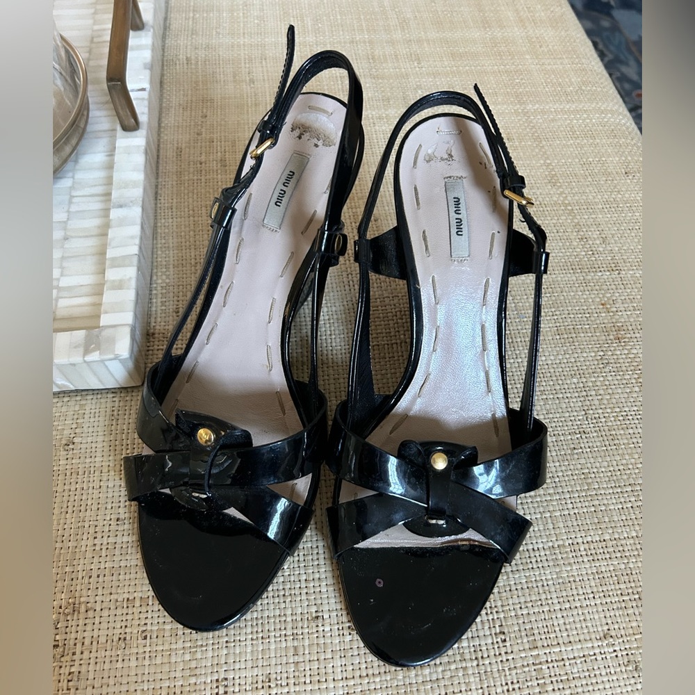 Miu Miu Patent Leather Wedges